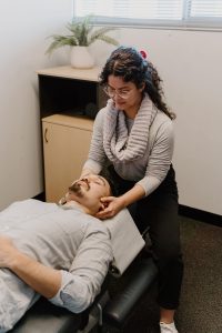 Dr Riana adjusting